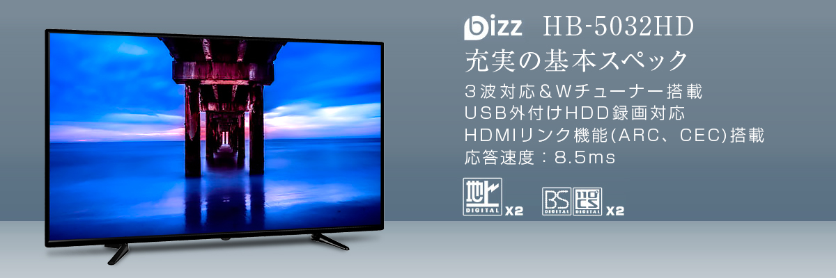 bizz(ビズ) フルハイビジョン液晶テレビ　50v型